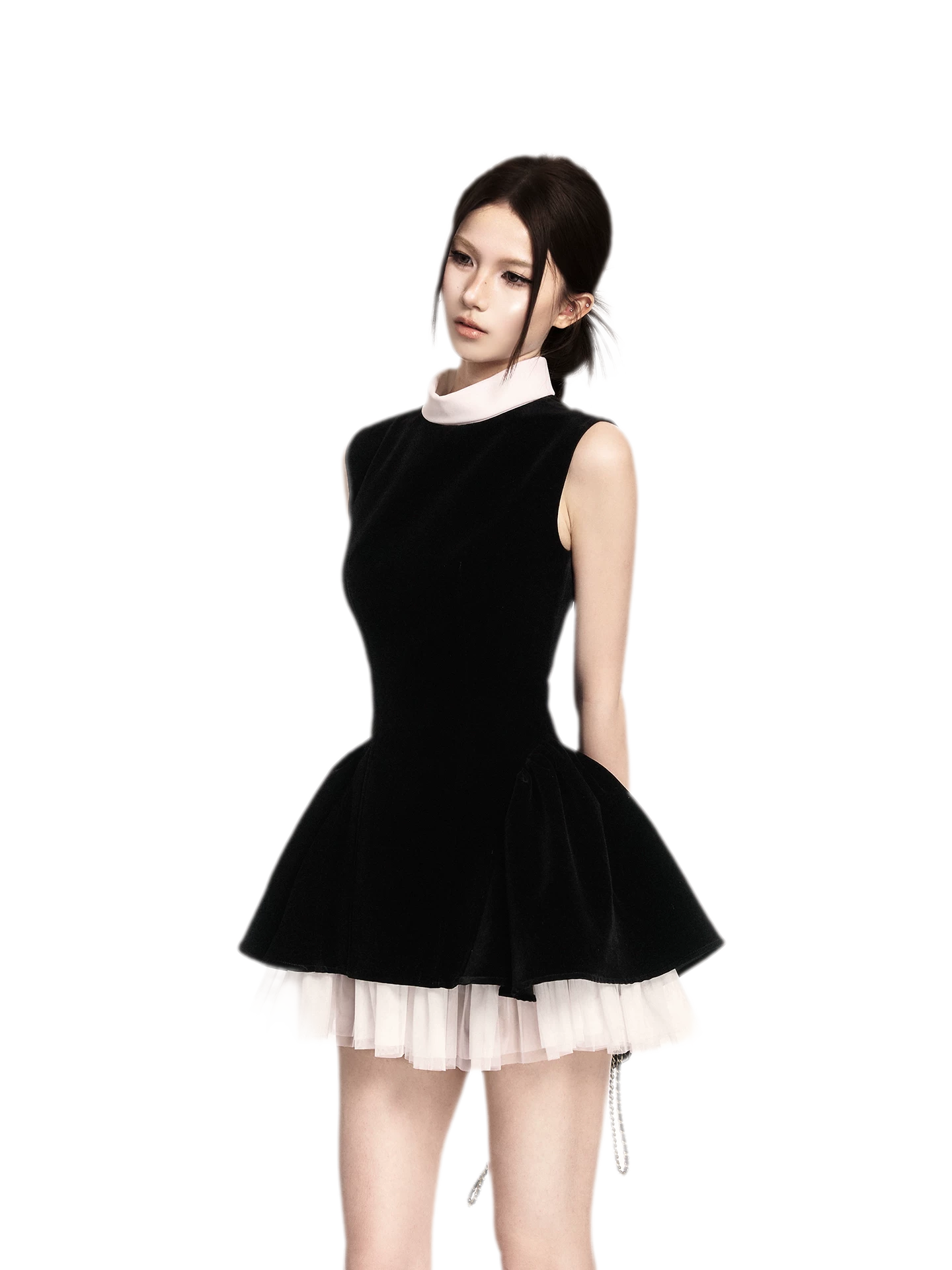 Structured Velvet Midi Dress
