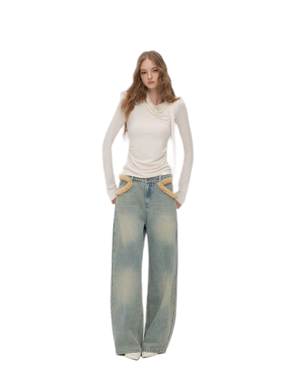 Vintage Washed Wide-Leg Jeans