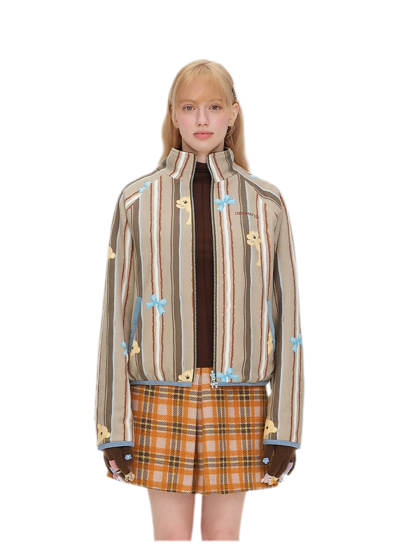 Printed Fleece Raglan Jacket
