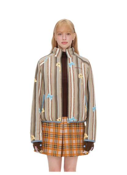 Printed Fleece Raglan Jacket