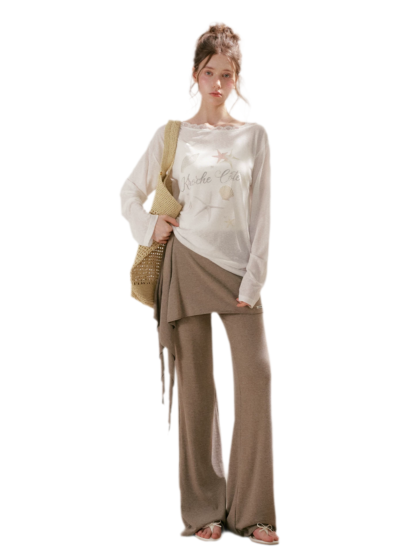 Wrap Tie Flared Pants