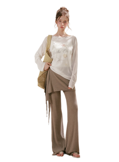 Wrap Tie Flared Pants