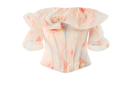 Rainbow Ruffle Corset Bustier