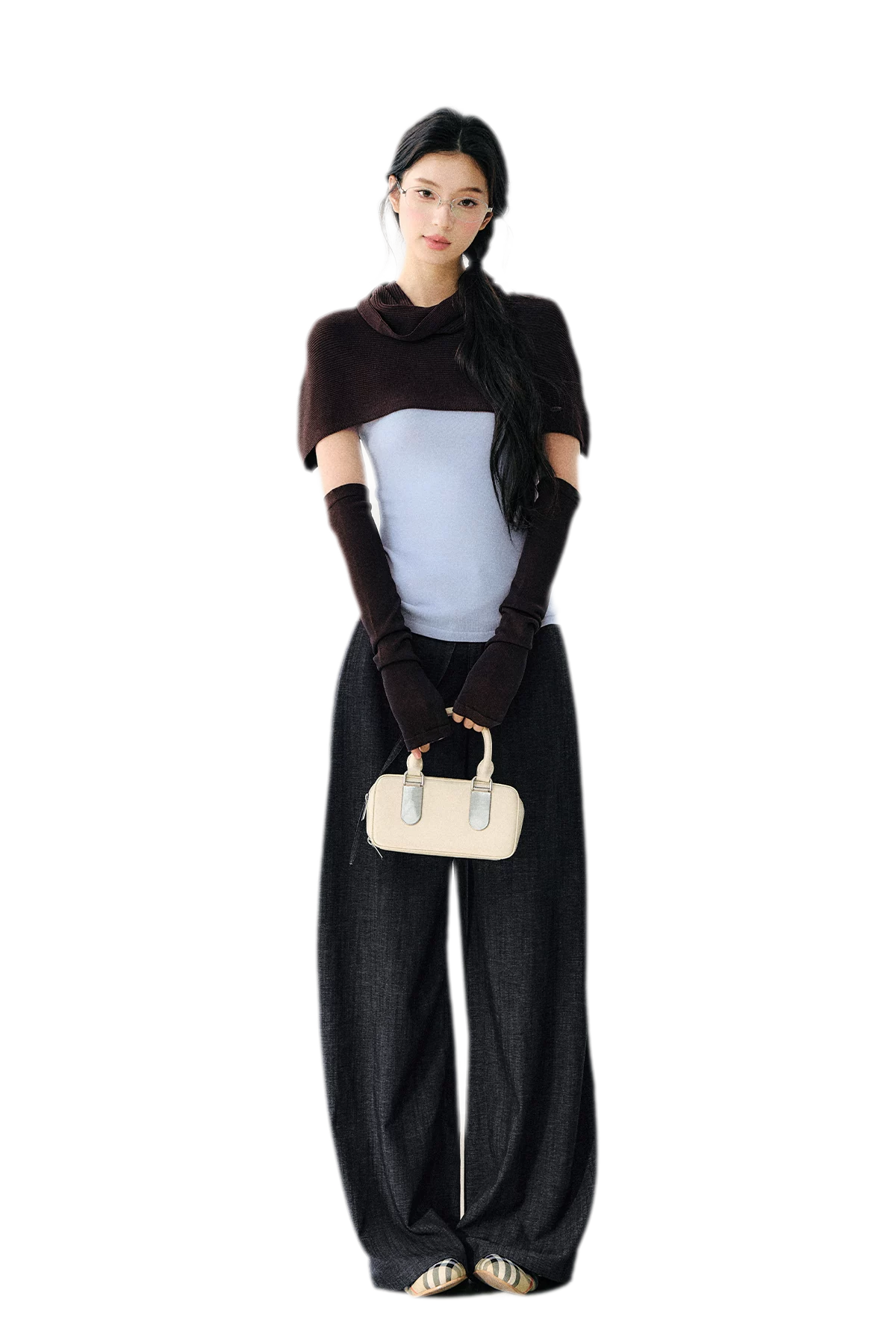 Faux Linen Wide Jeans
