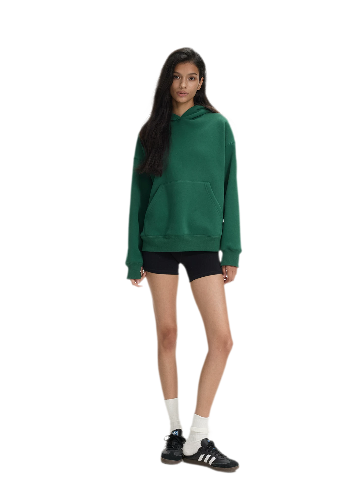 Brushed Hooded Cropped Sweatshirt