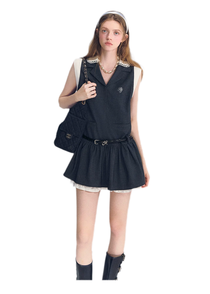 Contrast Collar Cami Dress