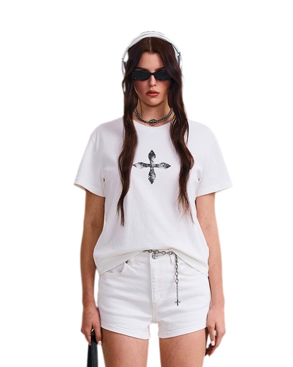 Cross Flower Vintage Tee