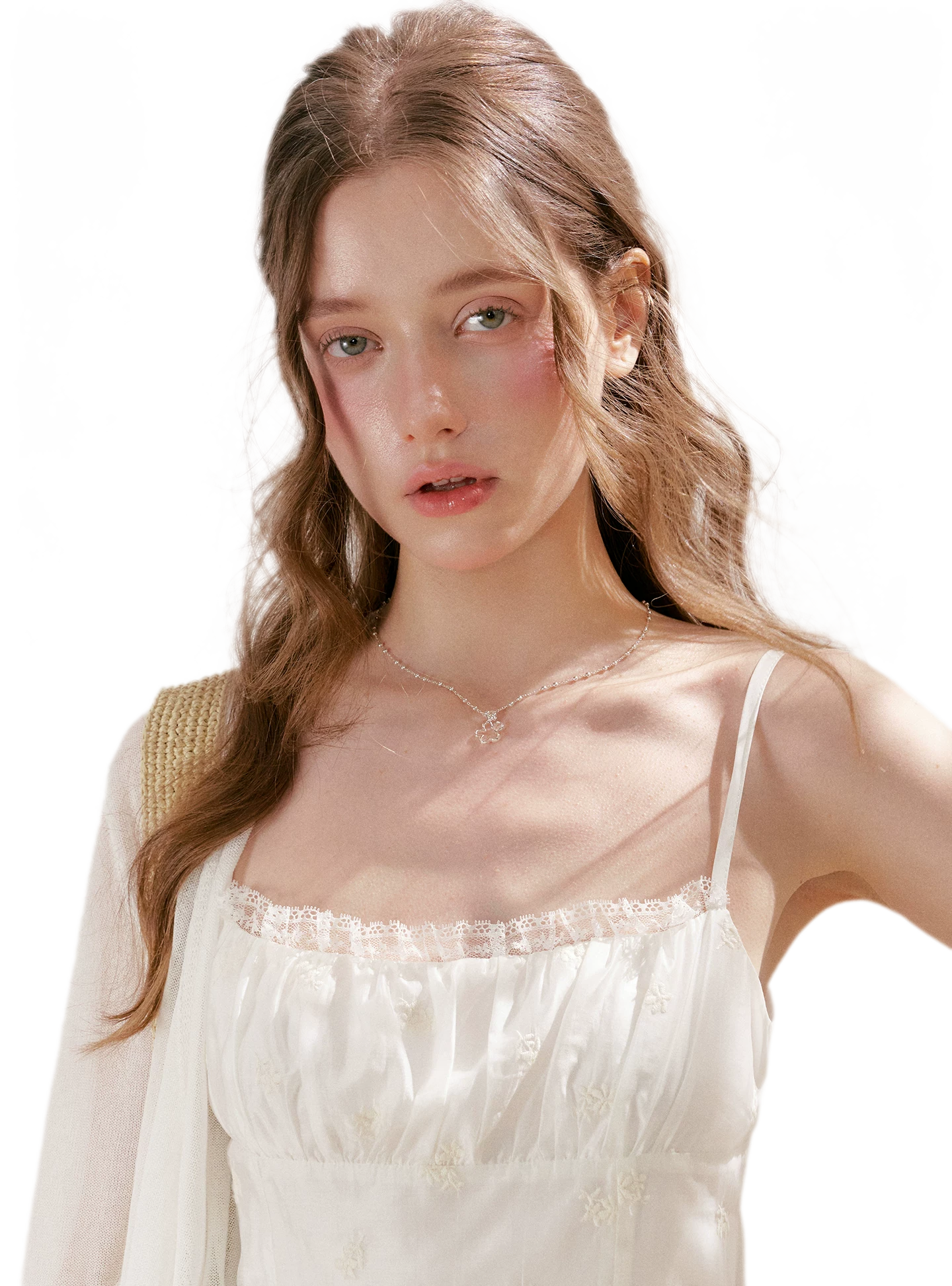 French Embroidered A-line Dress
