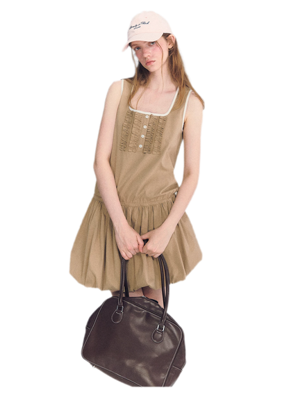 Ruched Lace Bubble Dress