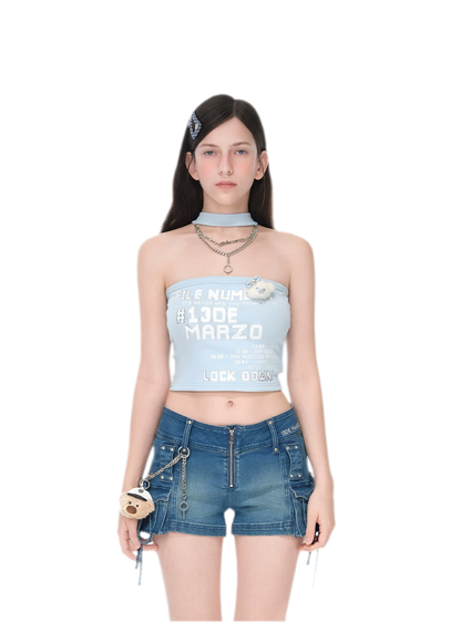 Silver Chain Bustier Top