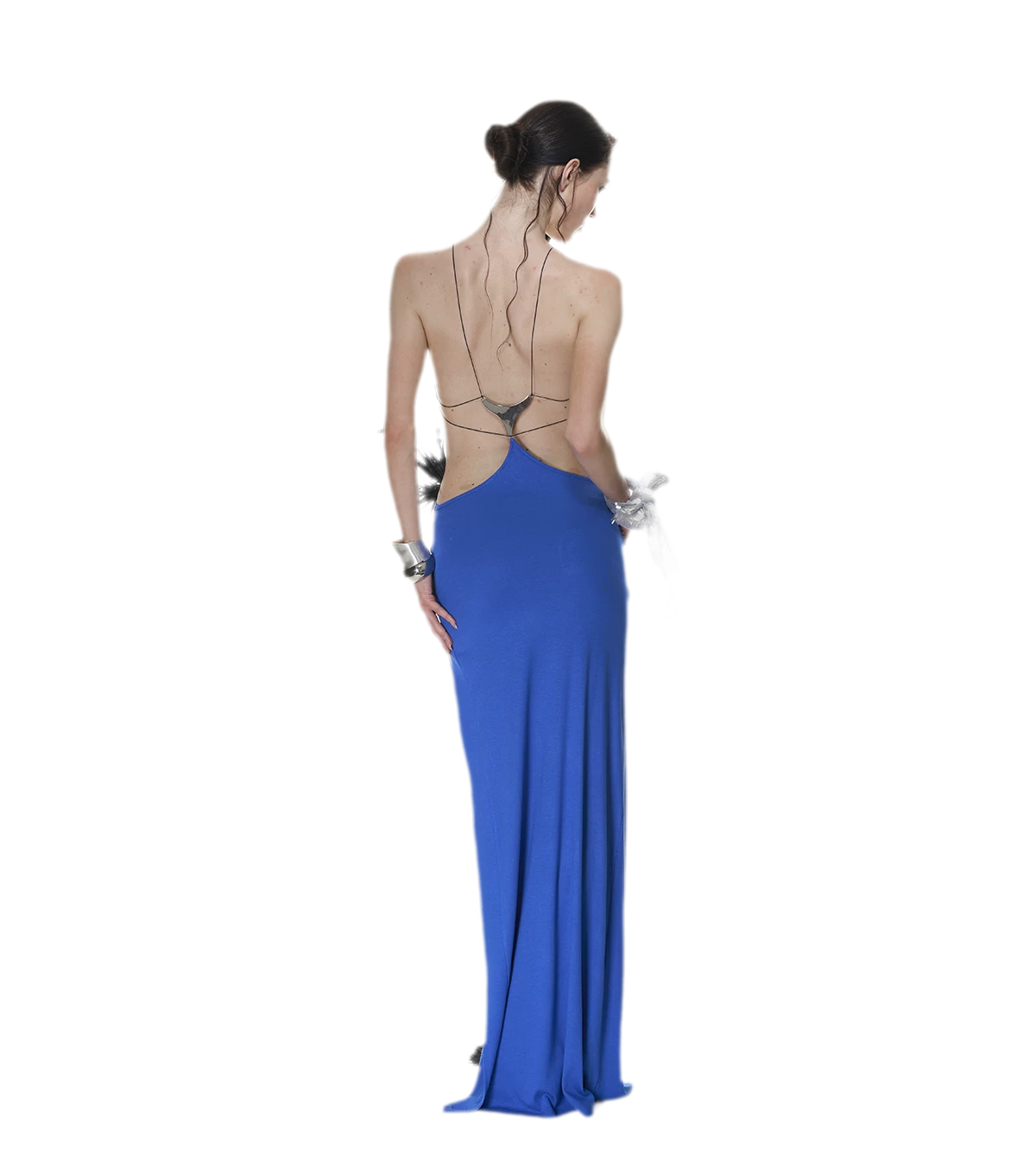 Backless Halter Slit Dress