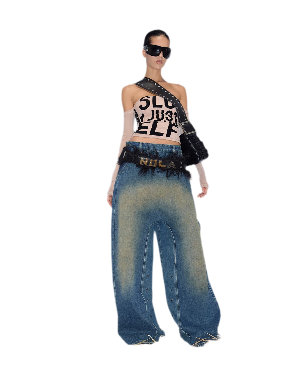 Black Waist Fur Belt