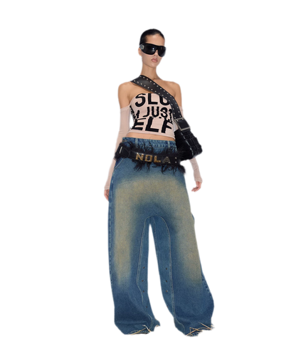 Black Waist Fur Belt