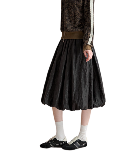 Midi-Rock mit geknitterter Bubble-Textur