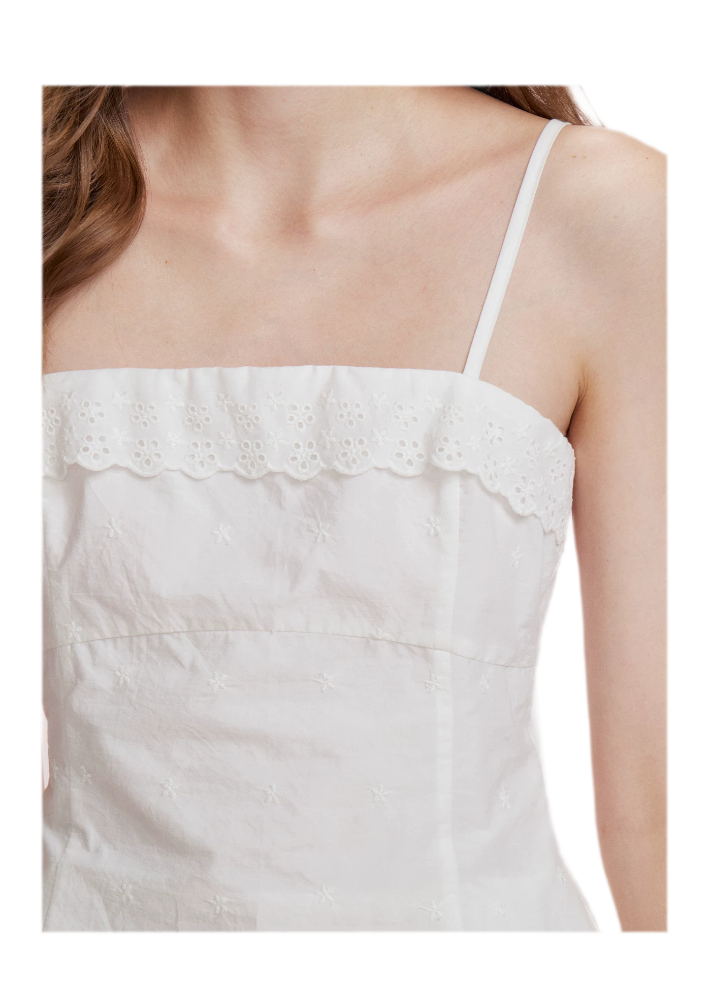 Cotton Embroidered Ruffle Dress
