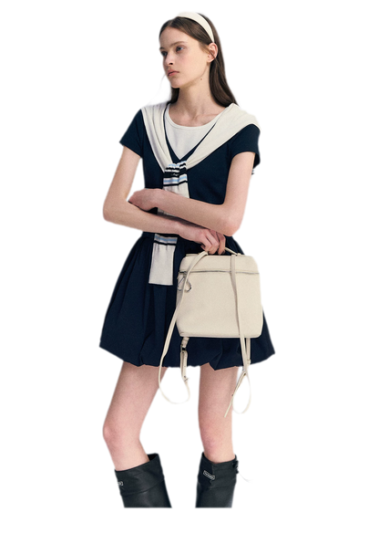 Contrast Trim Bubble Dress