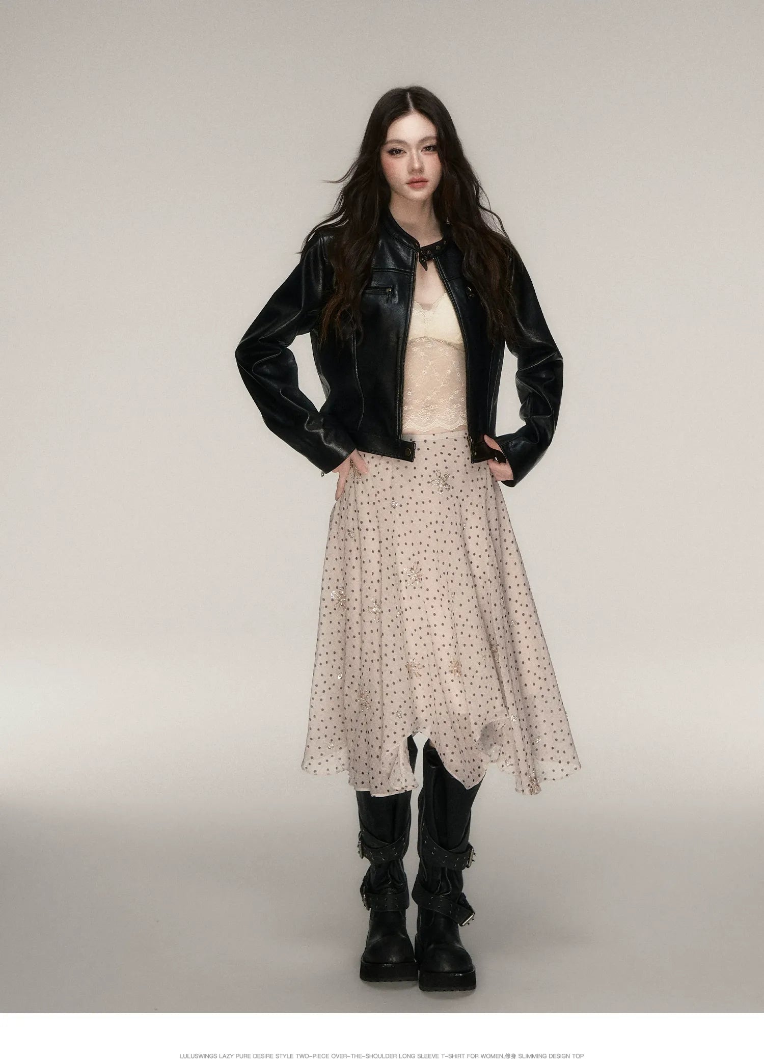 Vintage Stand-Collar Leather Jacket