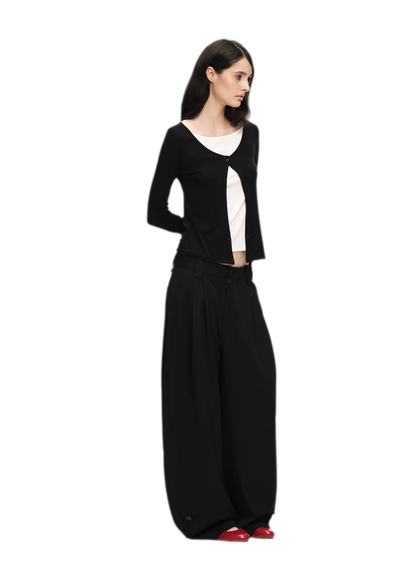 Lyocell Faux Two-Piece Top