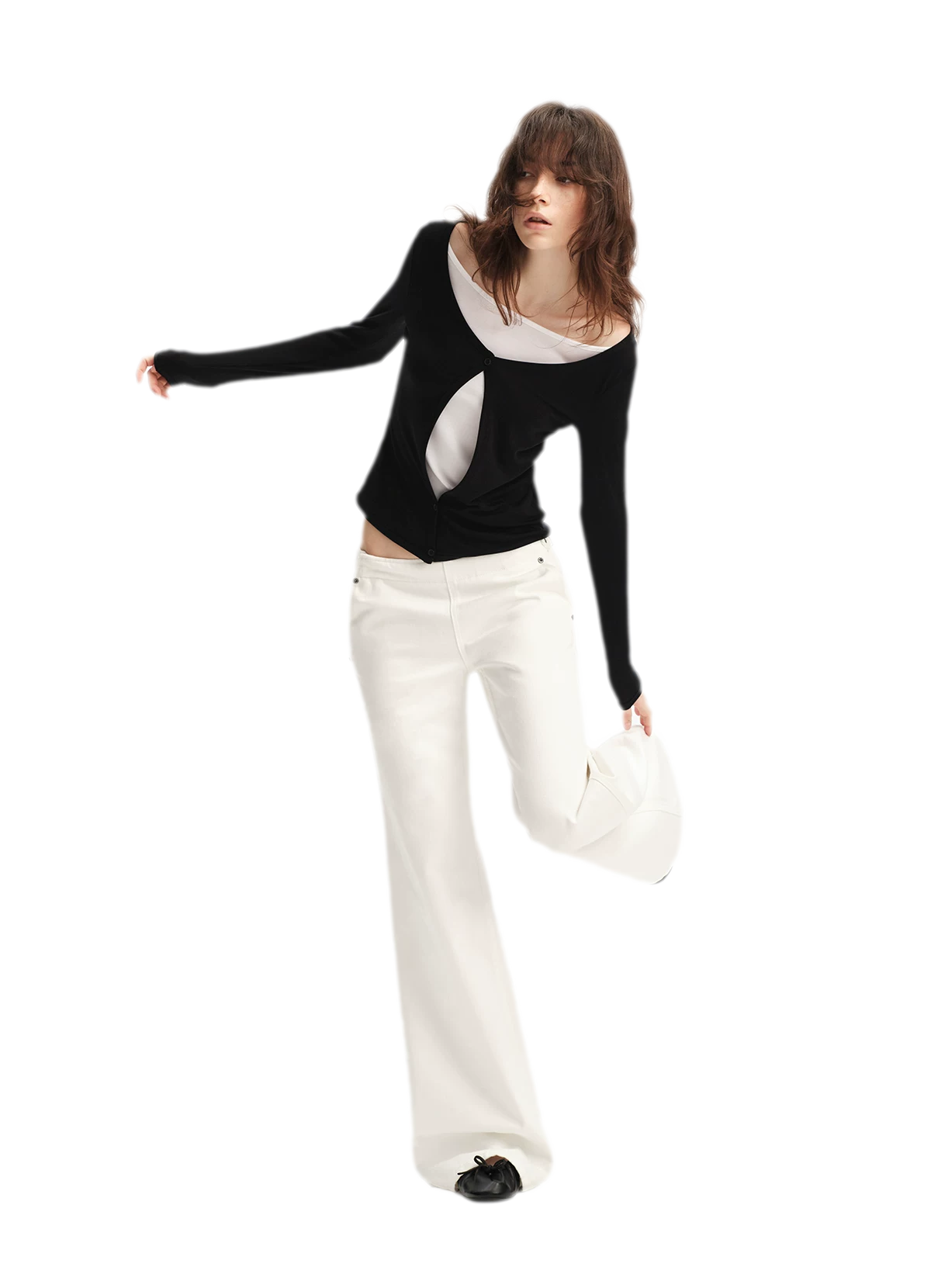 Pure Cotton Wide-Leg Jeans