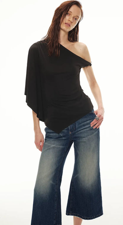 Modal Asymmetrical Single-Shoulder Top