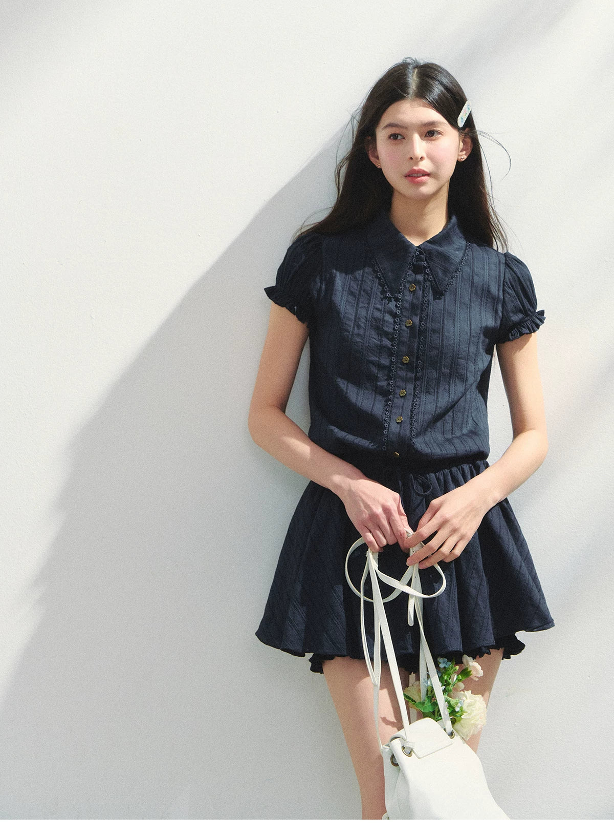 Cotton Waist-Shaping Shirt Dress