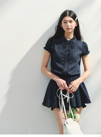 Cotton Waist-Shaping Shirt Dress