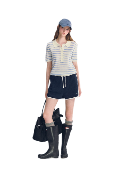 Striped Embroidered Polo