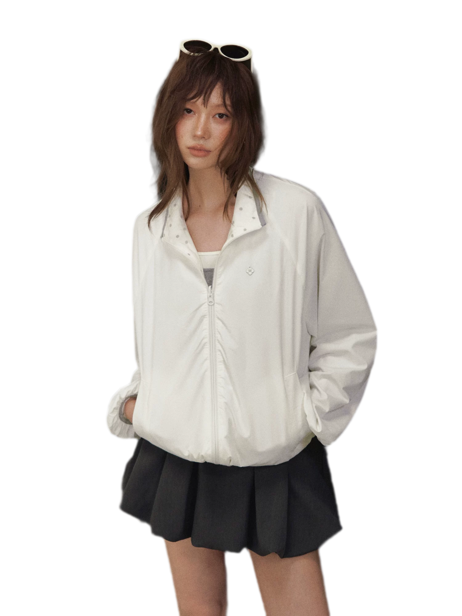 Polka Dot Collar Jacket