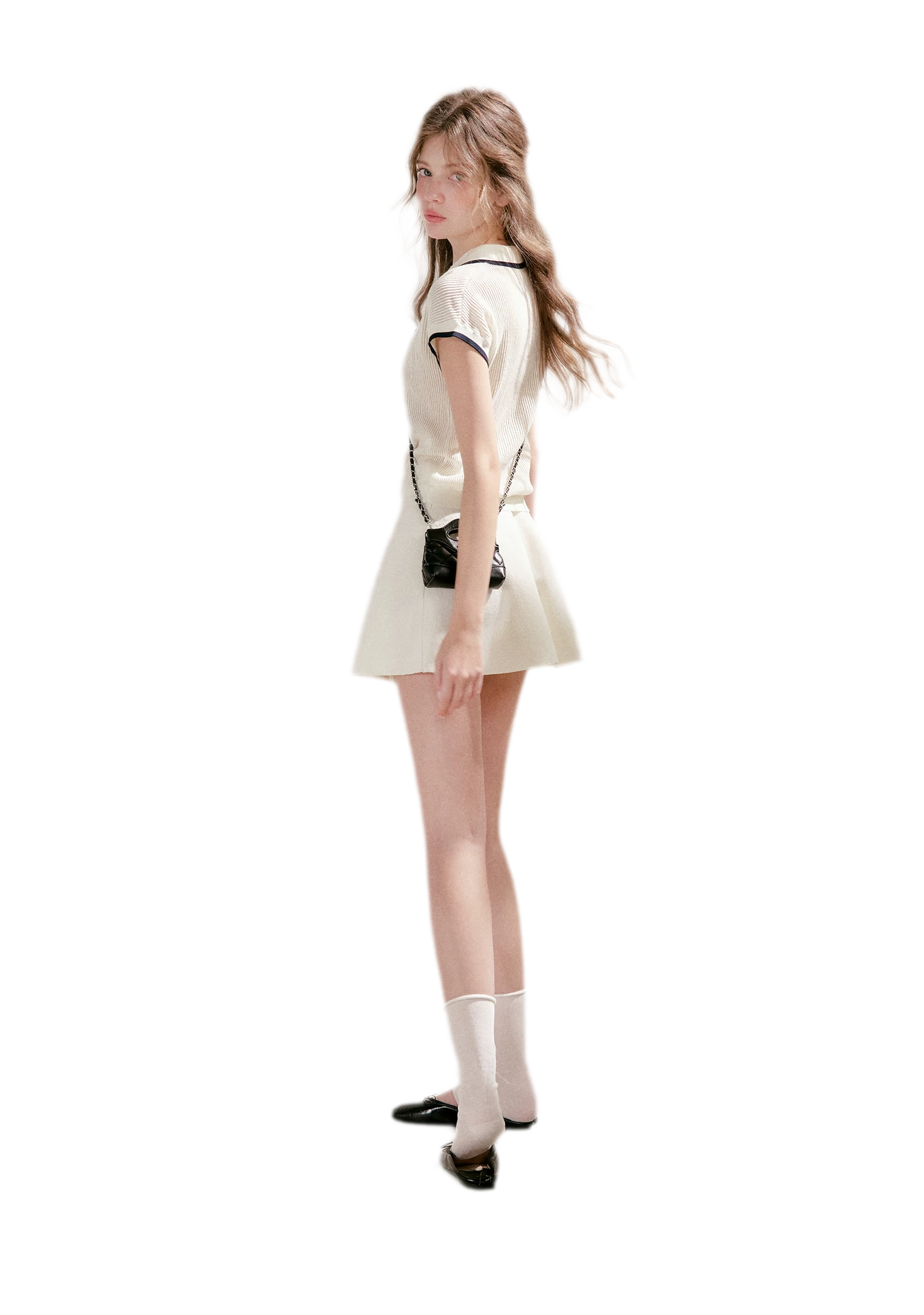 Contrast Bow Knit Set