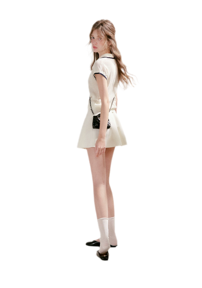 Contrast Bow Knit Set