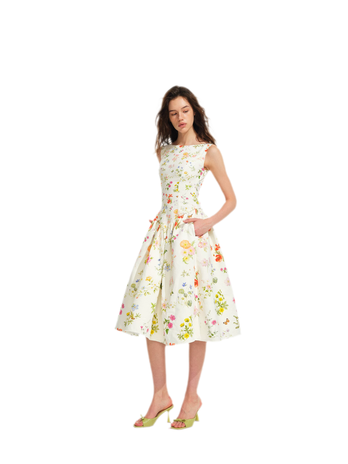 Robe de vacances fleurie peinte à la main