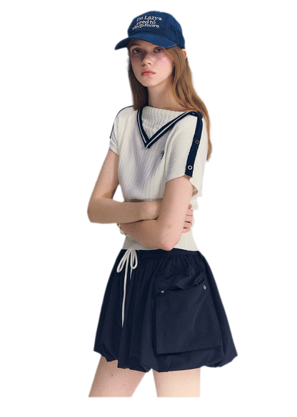Contrast Trim Knit Top