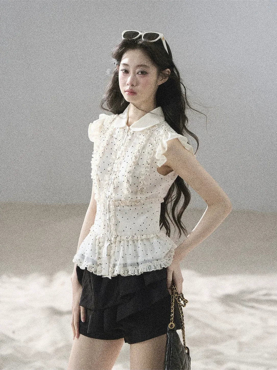 Polka Dot Ruffle Blouse