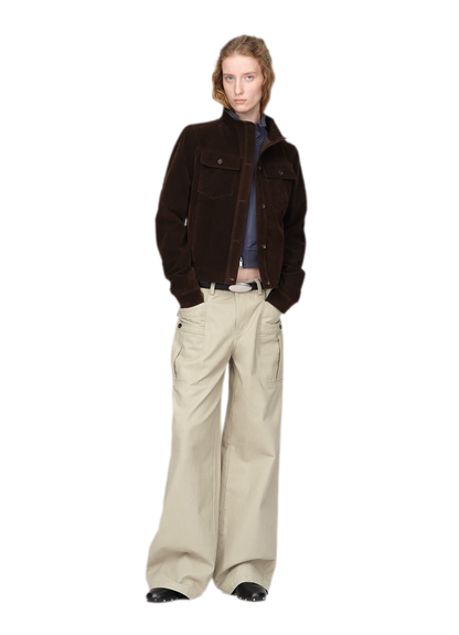 Pure Cotton Wide-Leg Utility Pants