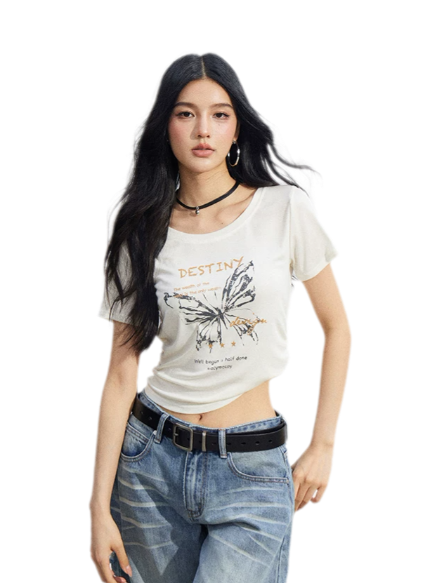 Butterfly Ruched Tee