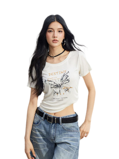 Butterfly Ruched Tee