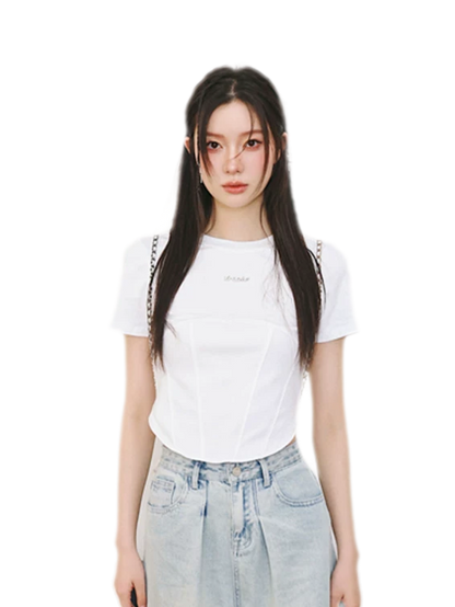 Cropped Seam T-Shirt