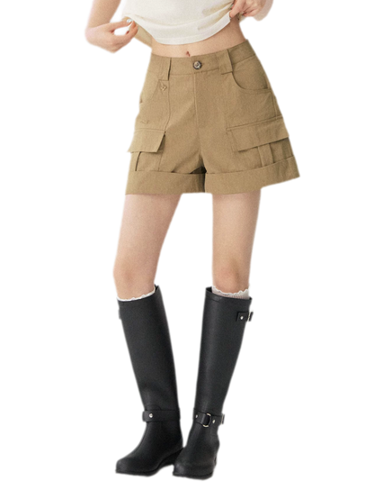 Multi Pocket Cuffed Shorts