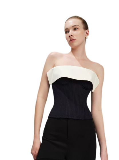 Ruffled Boned Corset Bustier