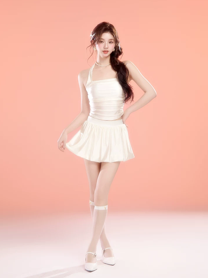 White Two-Piece Swim Dress