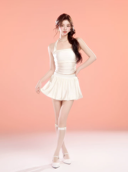 White Two-Piece Swim Dress