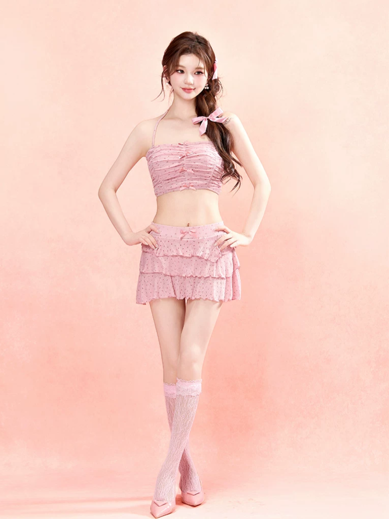 Ruffled Skirt Swim Set