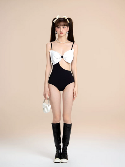 Cutout Bow One-Piece Swimsuit