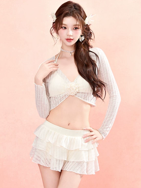 Three-Piece Swim Skirt Set