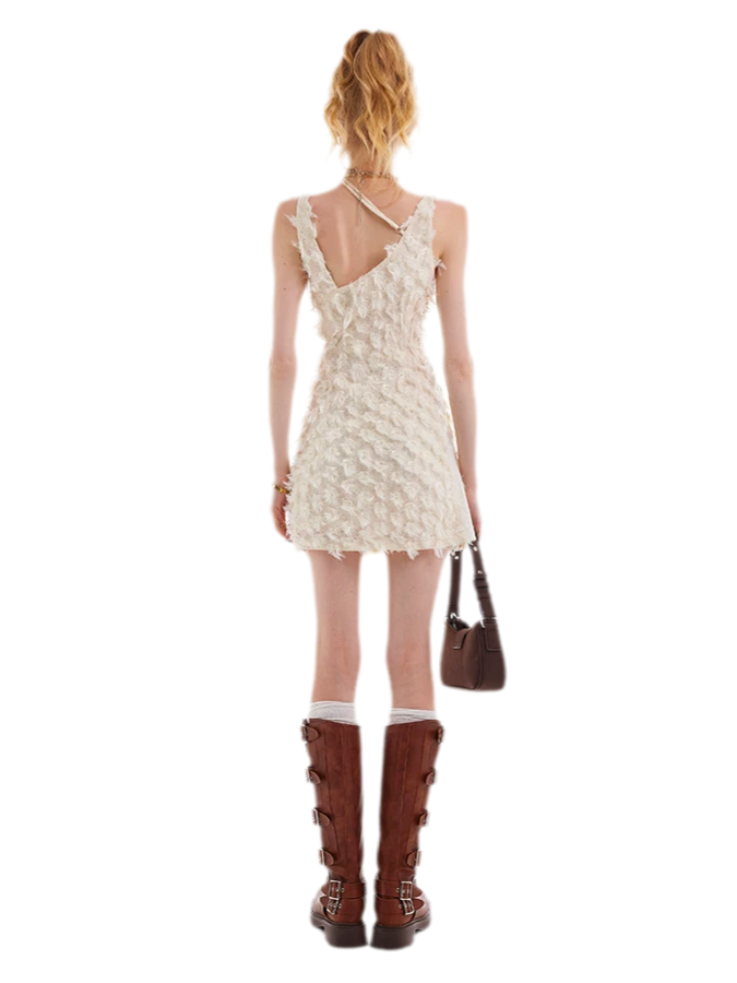 Feather Fringe Mini Dress