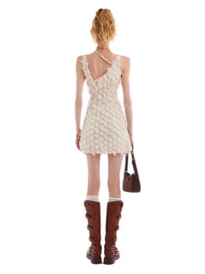 Feather Fringe Mini Dress