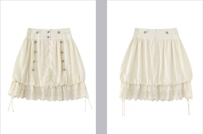 Lace Patchwork Bubble Skirt