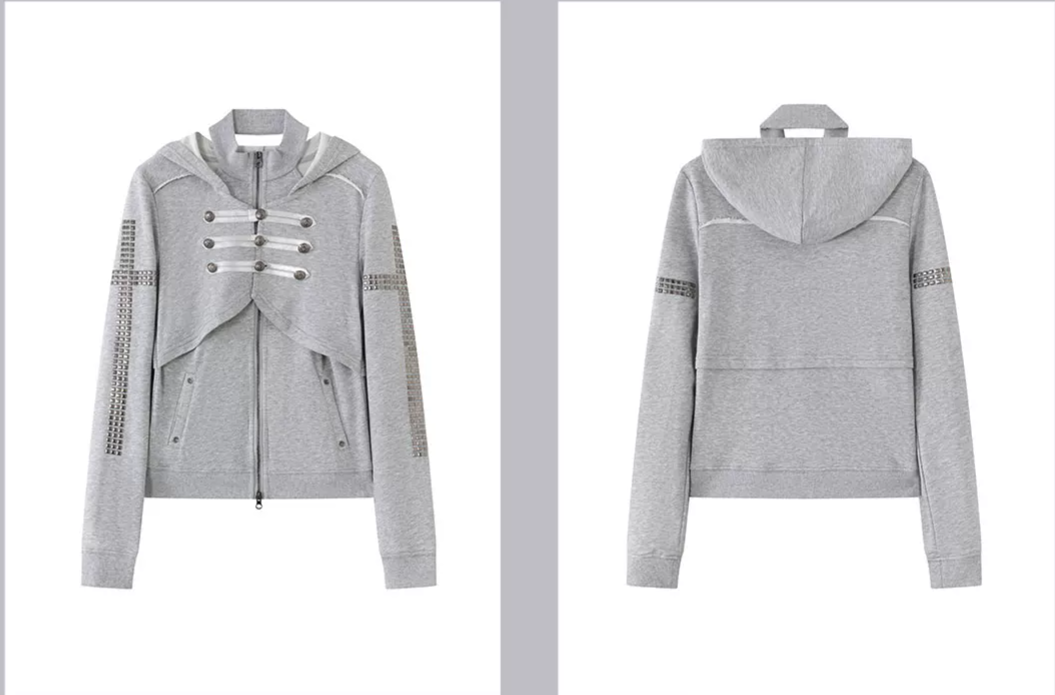 Metal Toggle Hooded Sweatshirt