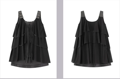 Ruffle Rivet Tiered Cami Dress
