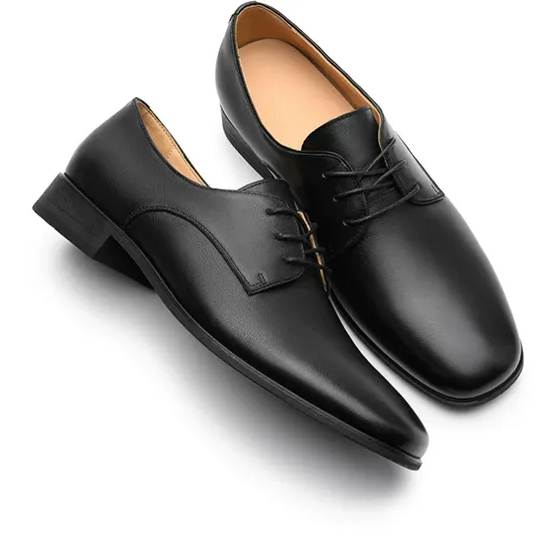 Top-Grain Leather Pointed Derby Shoes